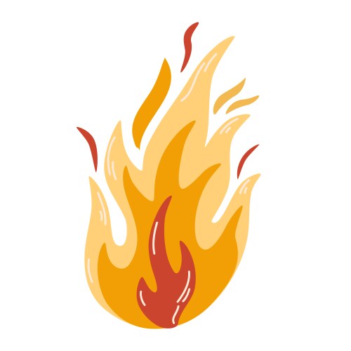 Hot burning fire icon flame blaze symbol vector image