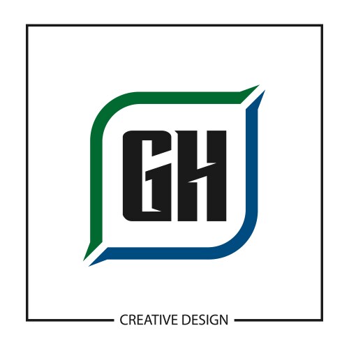 Send Gh Logo Initial letter gh logo template design Royalty Free Vector