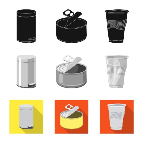 Isolated object dump and sort icon collection vector image