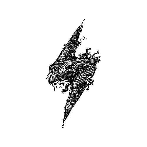 Graphic lightning art tattoo sign ready to use Vector Image
