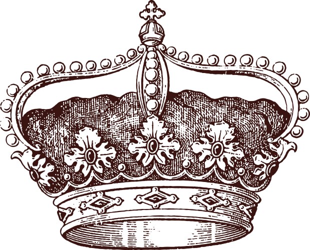 Crown hand-drawn Royalty Free Vector Image - VectorStock