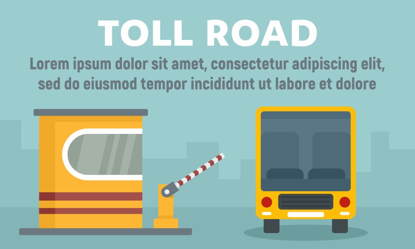 Car passing through toll road gate with barrier Vector Image