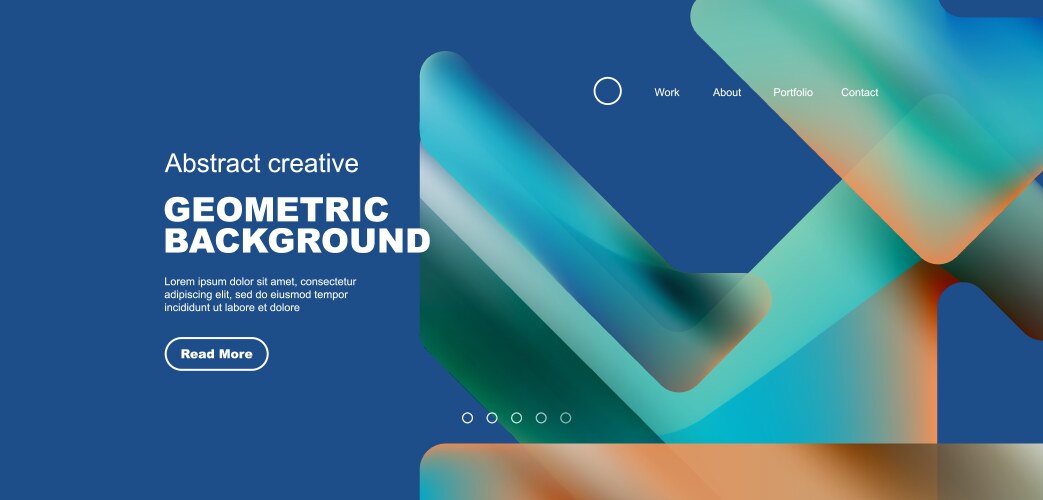 Fluid gradient triangles landing page background Vector Image