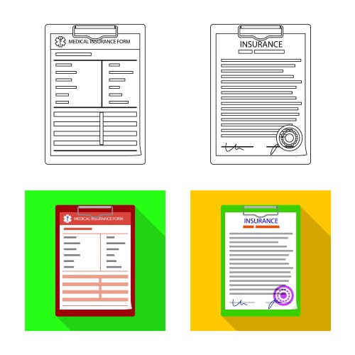 Isolated object of form and document logo set vector image