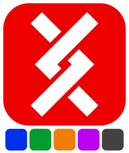 Overlapping intersecting knotted lines icon vector image