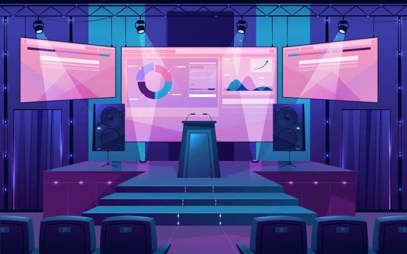 Talent reality show with equipment on stage Vector Image