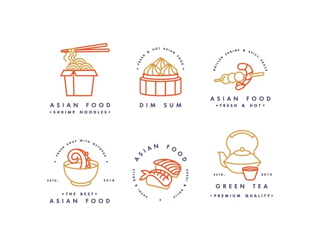 Set design monochrome templates logo Royalty Free Vector
