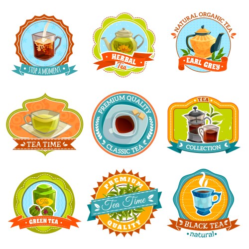 Tea label set vector image