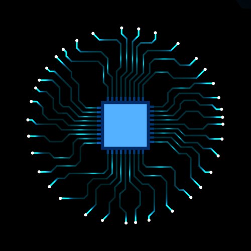 Abstract cpu microprocessor microchip circuit vector image