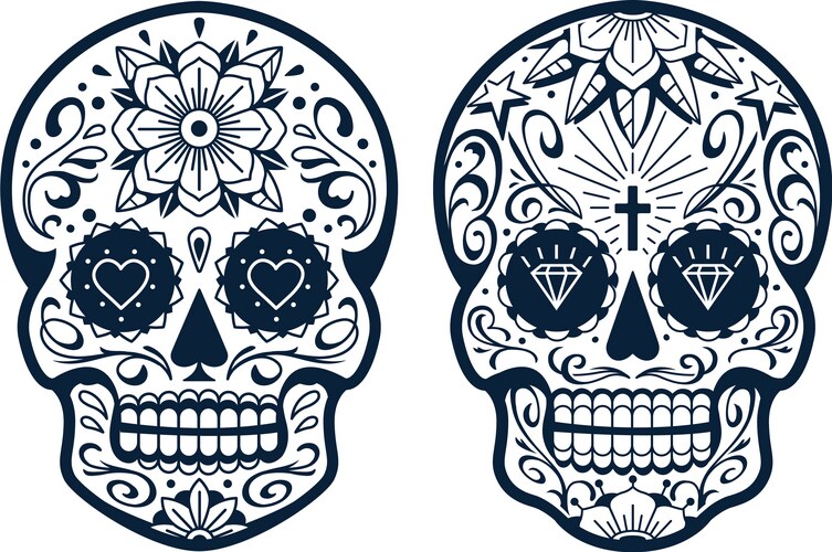 Mexican Sugar Skulls Vector Image