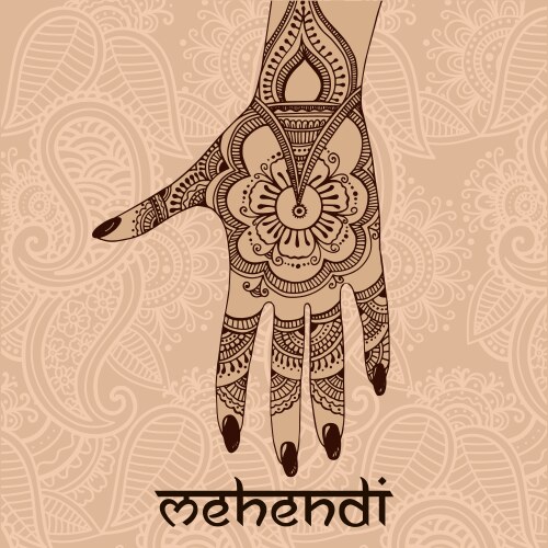 Mehendi hand Vector Image
