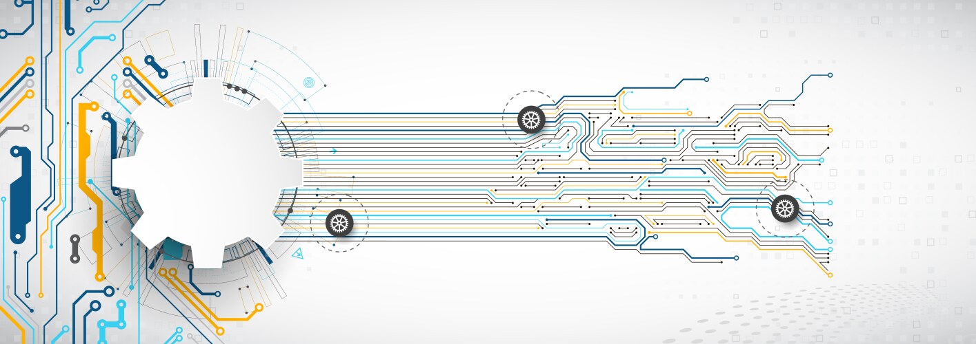 Abstract technology circuit board communication vector image