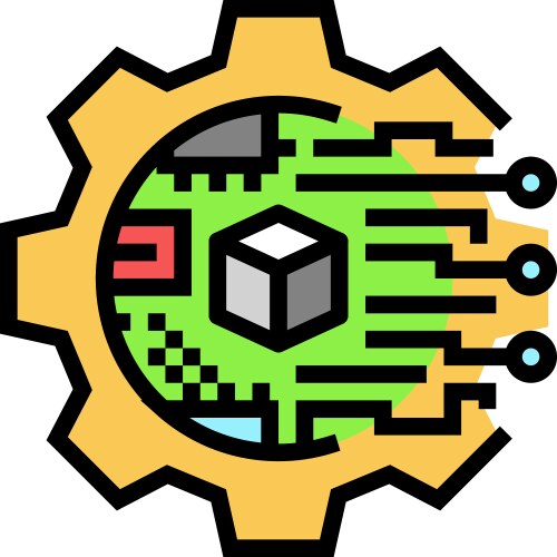 digital transformation tech color icon vector image