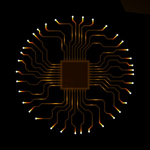 Abstract cpu microprocessor microchip circuit vector image