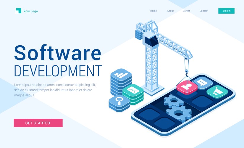 Banner software development vector image