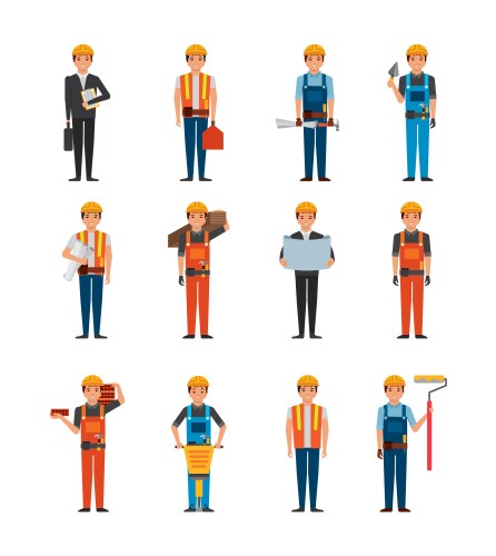 Construction worker cartoon icon Royalty Free Vector Image