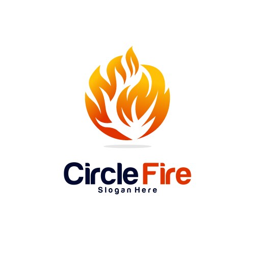 Fire logo element symbol template Royalty Free Vector Image