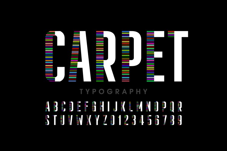 Modern font design carpet style alphabet letters vector image