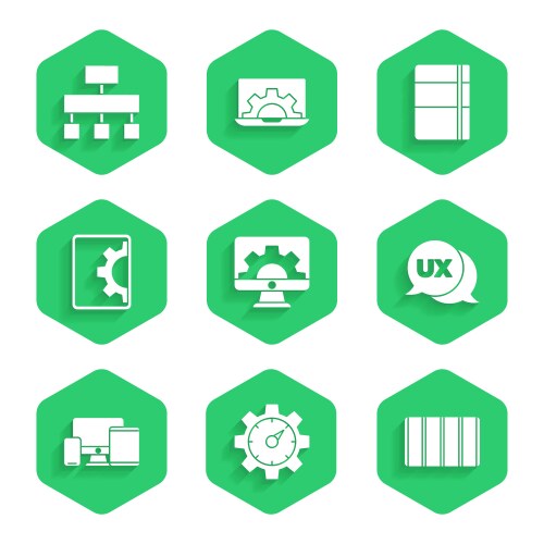 Set web development website statistic color vector image
