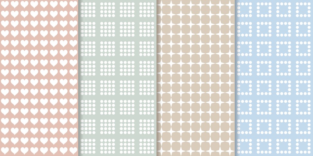 Set of minimal geometric texture seamless patterns vector image