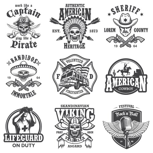 Vintage Lifestyle Emblems & Icons Vector Image