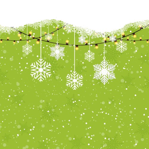 Christmas background with hanging snowflakes vector image