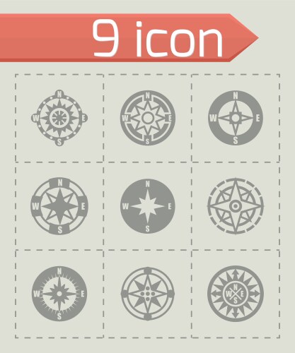 Compass icon set Royalty Free Vector Image - VectorStock