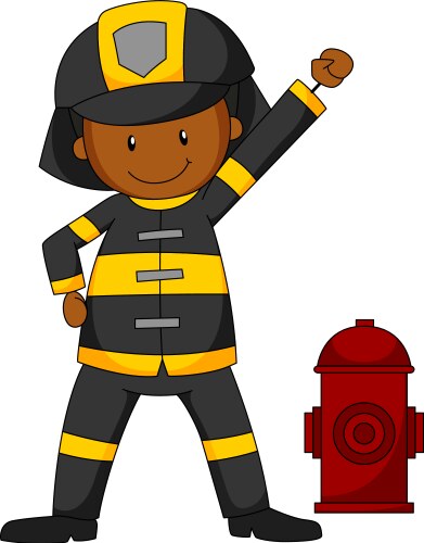 Funny of fireman cartoon character Royalty Free Vector Image