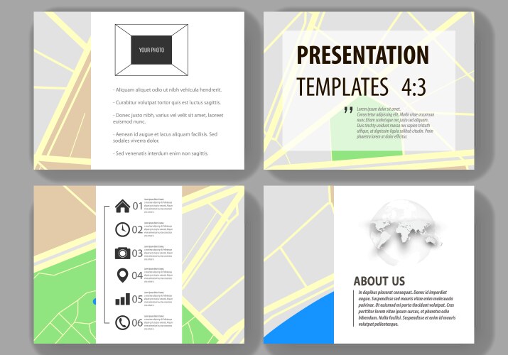 Set of business templates for presentation slides vector image