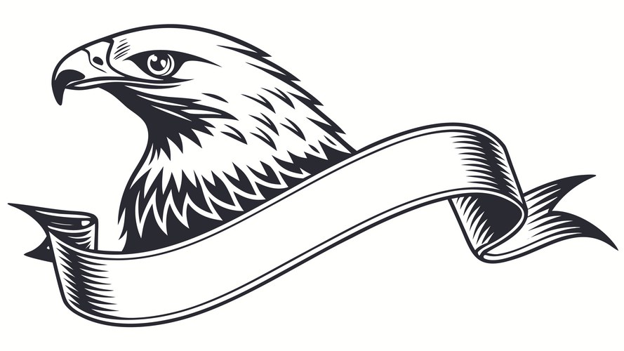 Eagle Ribbon Powerful Eagle Head with Ribbon – Royalty-Free Vector | VectorStock