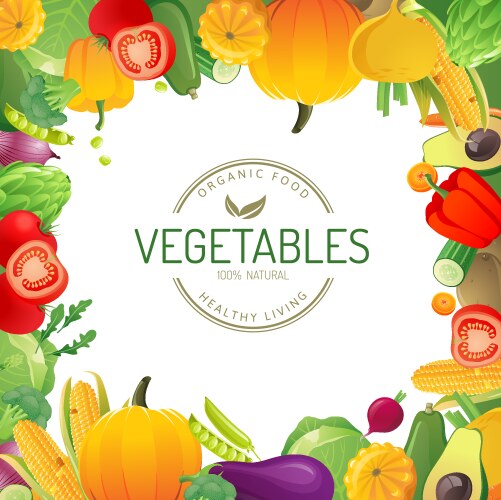 Healthy food fruits and vegetables Royalty Free Vector Image