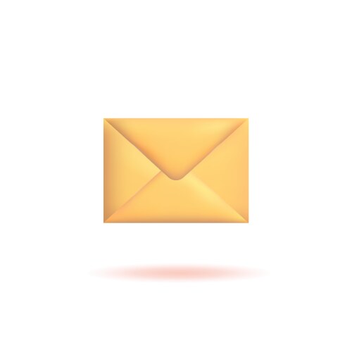 3d envelope new message or inbox realistic icon vector