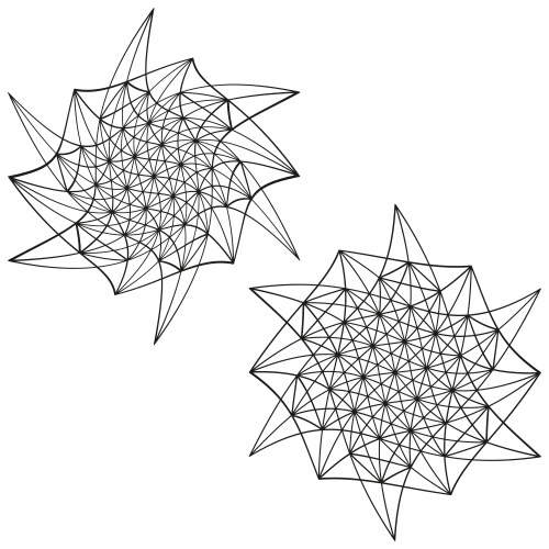 Geometric wireframe shape abstract grid pattern vector image