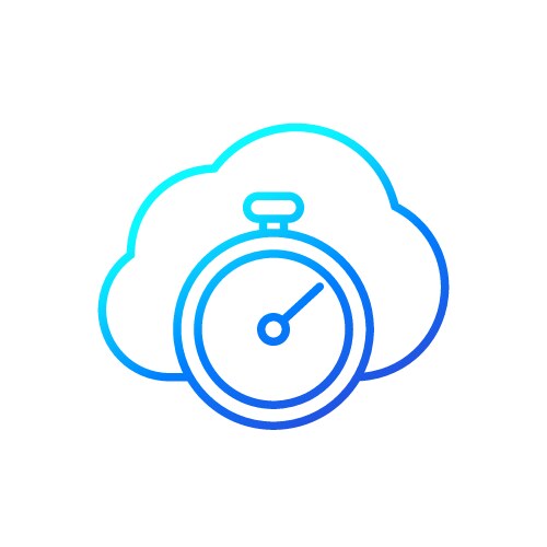 Timer and cloud line icon vector image