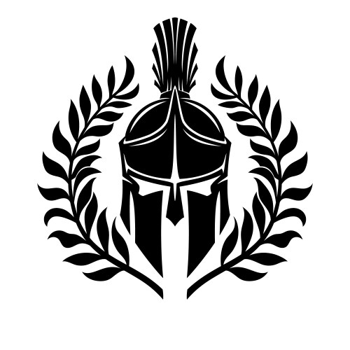 Black Spartan Helmet Vector Image