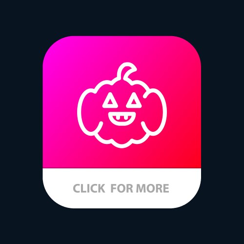 Pumpkin american mobile app button android Vector Image