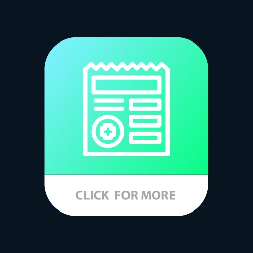 Basic document ui medical mobile app button vector image