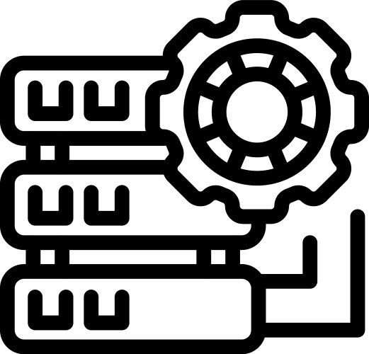 Web hosting server configuration with gear vector image