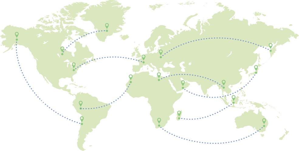 Mappath Graphics Flying World map with flight path Vector Images & Graphics for Commercial Use ...