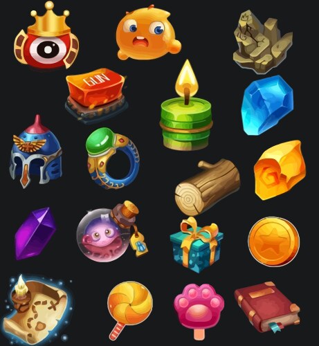 Complete set of level button game ui pop-up icon vector image