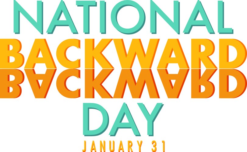 National backward day banner design Royalty Free Vector