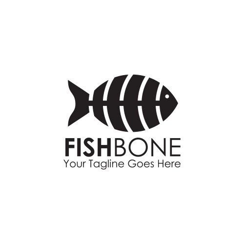 Fish Bone Restaurant Logo Vector Image