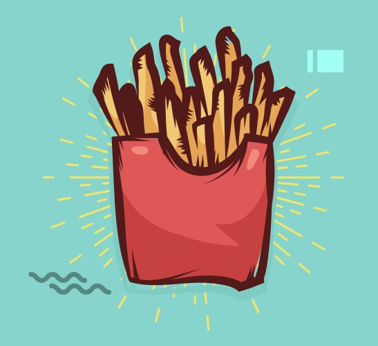 French fries poster with cool design stock vector image