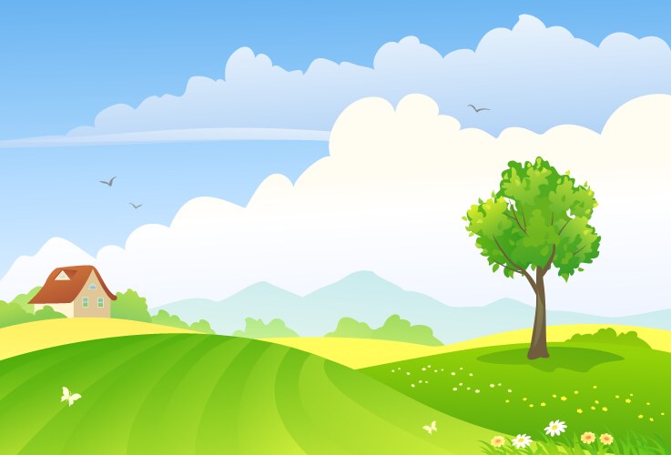 Green forest landscape background Royalty Free Vector Image