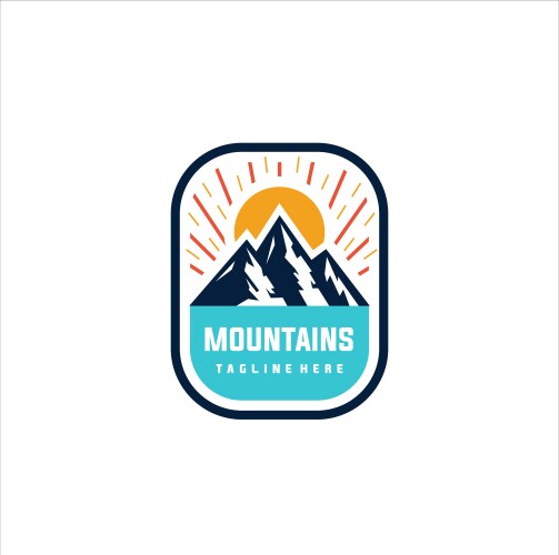 Mountain Logo Template - Vintage Style Vector Image