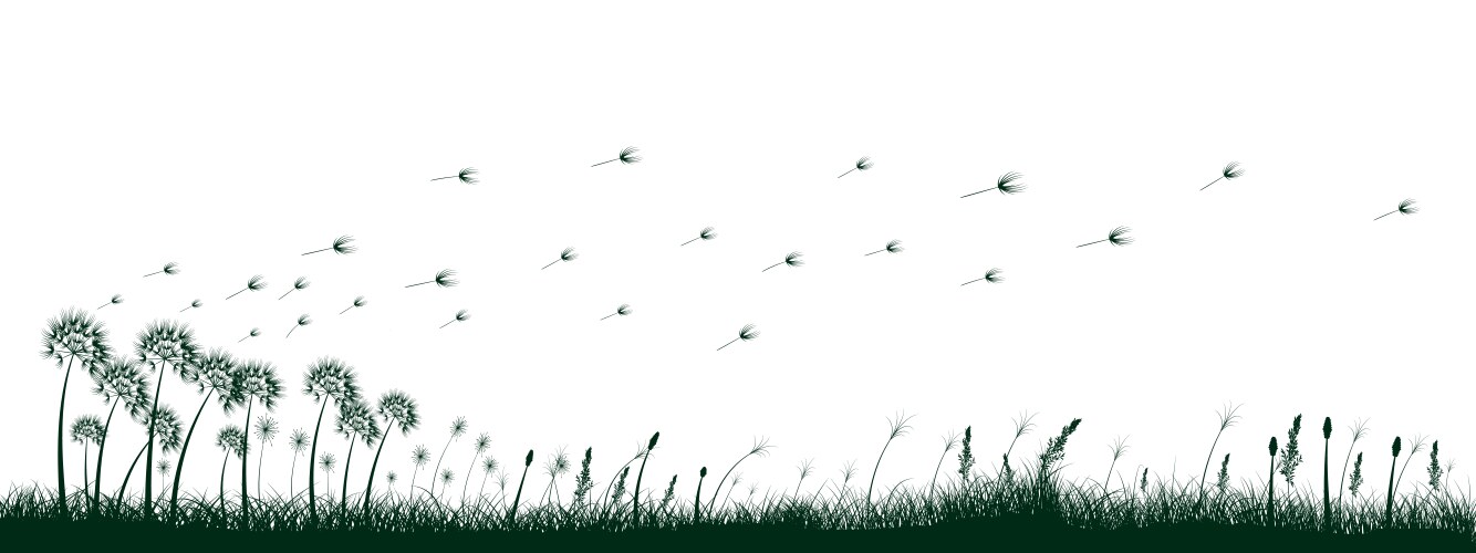 Field grass silhouette 2 Royalty Free Vector Image