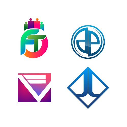 set symbol for business logo design template vector image