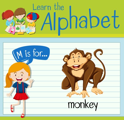 Flashcard letter m is for market Royalty Free Vector Image