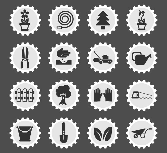 Landscape design icon set Royalty Free Vector Image