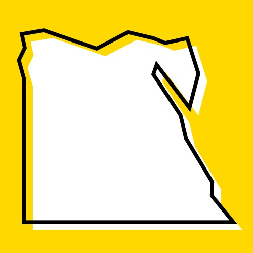 Egypt simplified map Royalty Free Vector Image